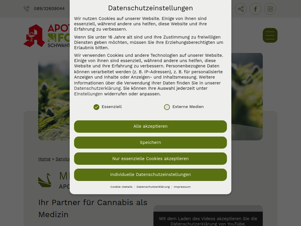 Website von Apotheke Forum Schwanthalerhöhe in München