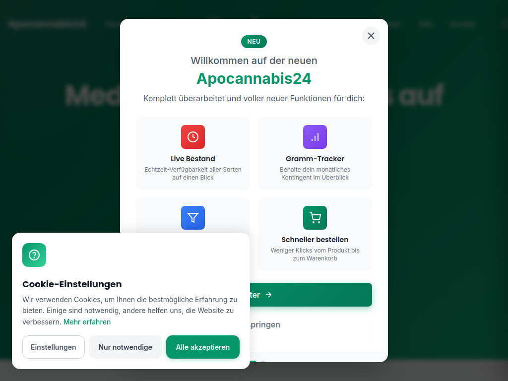 Website von Apocannabis24 in Recklinghausen