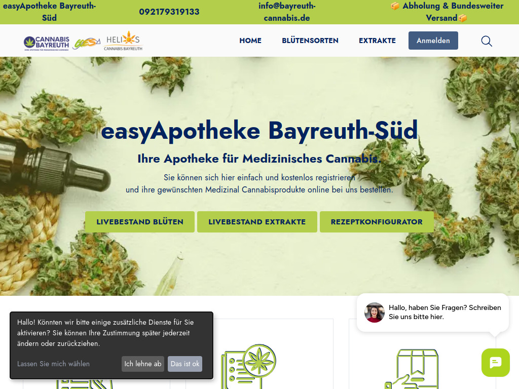 Website von Cannabis Bayreuth in Bayreuth