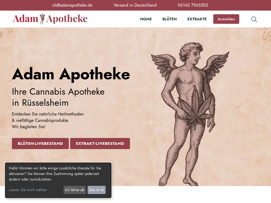 Website von Adam Apotheke Rüsselsheim e. K. in Rüsselsheim