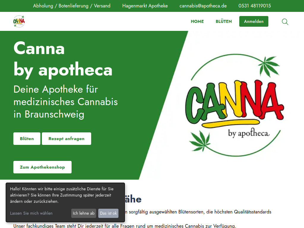 Website von Hagenmarkt Apotheke in Braunschweig