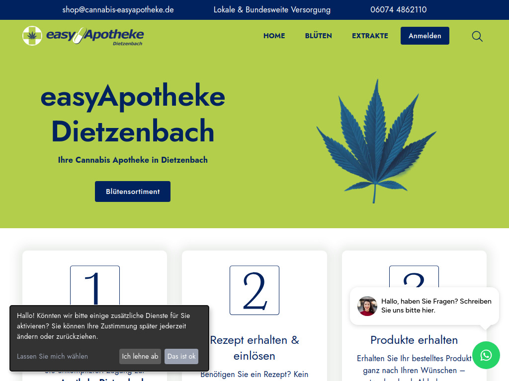 Website von easyApotheke Dietzenbach Inh. Dr. Horst Wilhelm Schuchmann e.K. in Dietzenbach