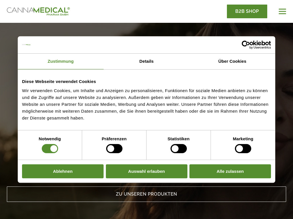 Website von Cannamedical Pharma GmbH in Köln