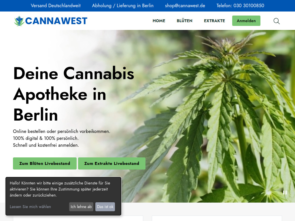 Website von Westend Apotheke, Azar Azarniusch e.K. in Berlin