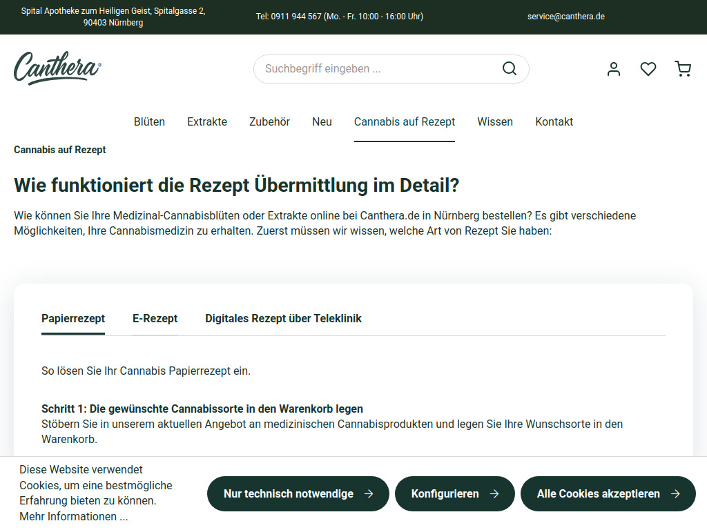 Website von Ernst Eckart´sche Spitalapotheke zum heiligen Geist e.K. in Nürnberg