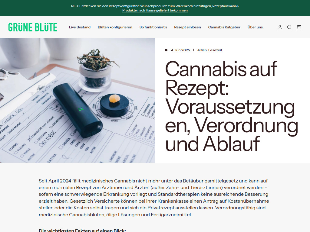 Website von Grüne Blüte in Min