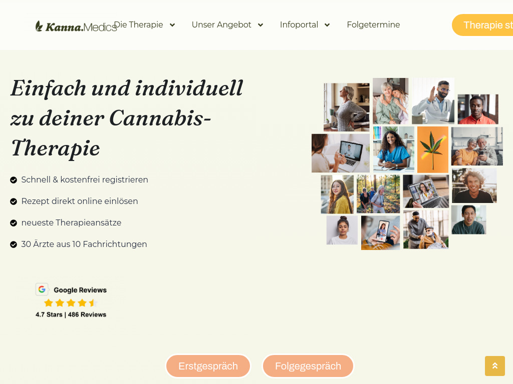 Website von Kanna Medics GmbH in München