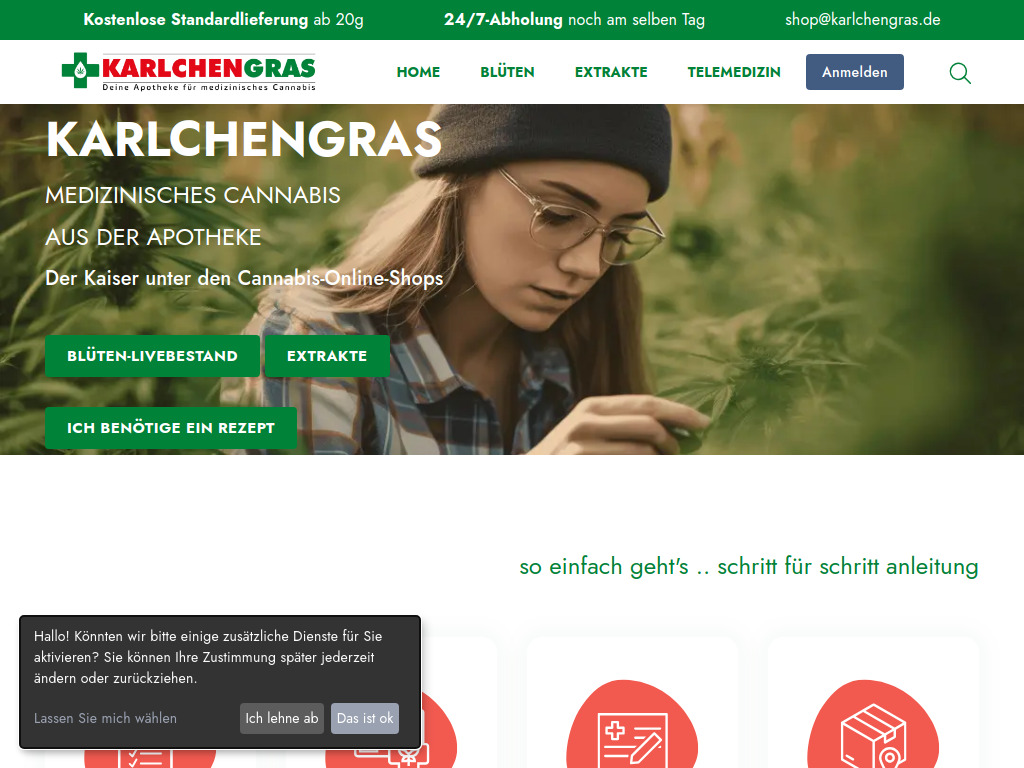 Website von Karl-Apotheke, Zweigniederlassung der Löwen-Apotheke am Marktplatz in Karlsruhe