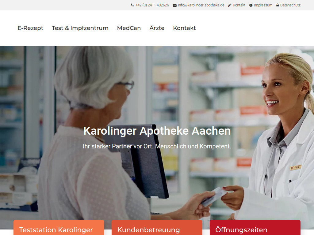 Website von Karolinger Apotheke Aachen in Aachen