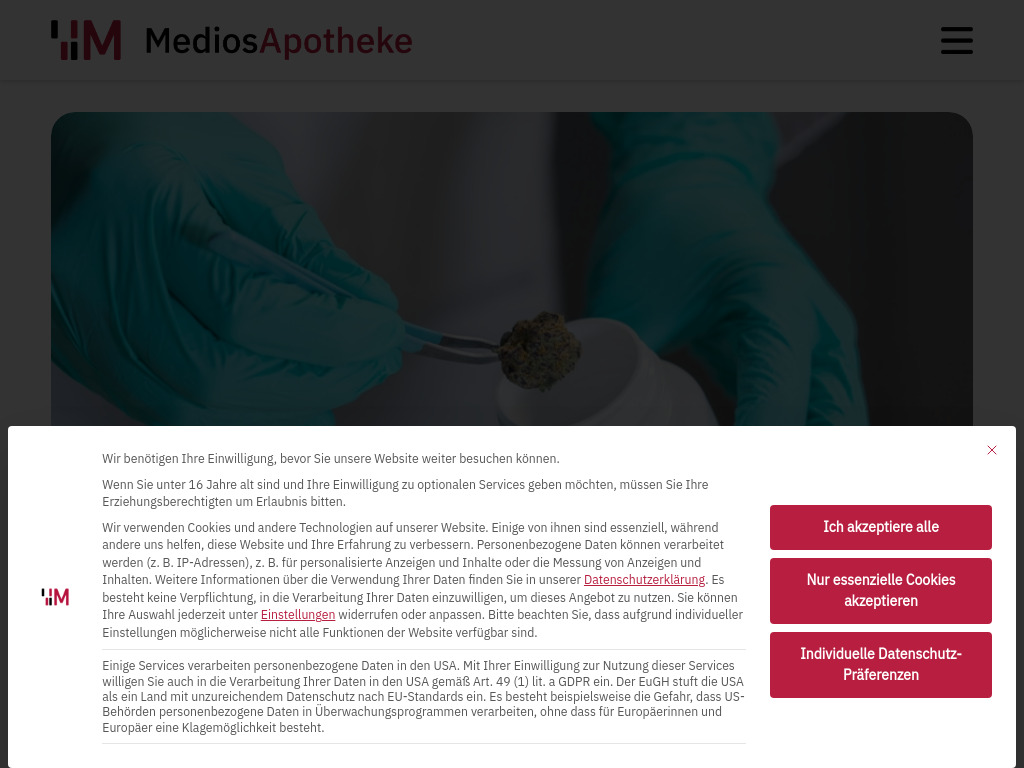 Website von MediosApotheke in Berlin