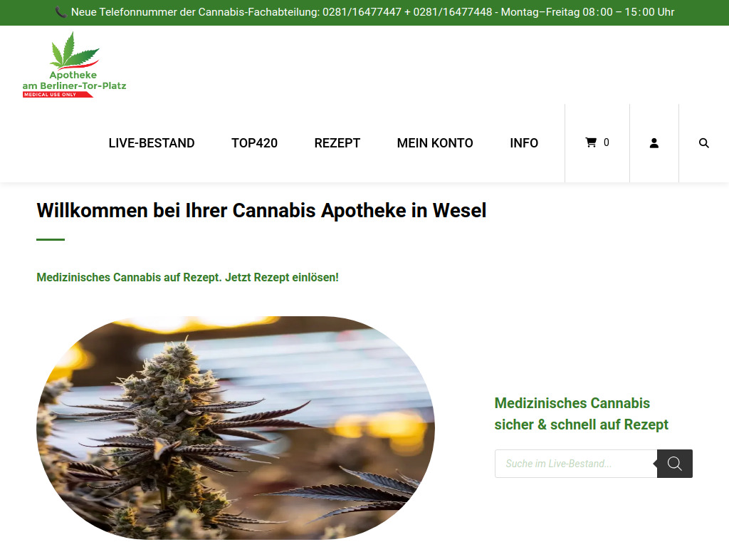 Website von Die Apotheke am Berliner-Tor-Platz OHG in Wesel