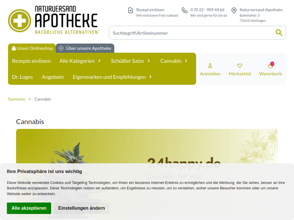 Website von Stadt-Apotheke in der Praxisklinik Nürtingen in Nürtingen