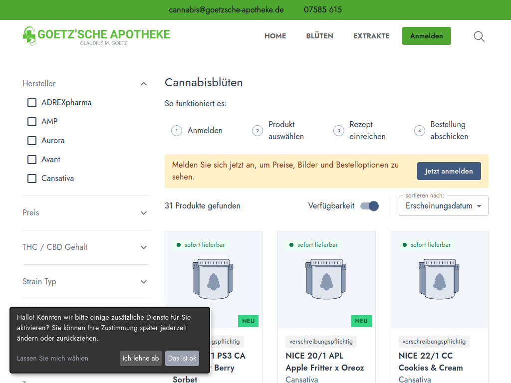 Website von Claudius Goetz, e.K. in Ostrach