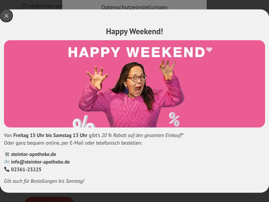 Website von Steintor-Apotheke in Recklinghausen