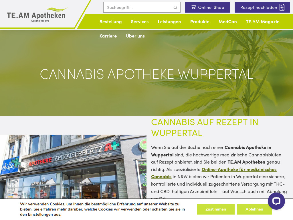 Website von TE.AM Gesellschaft mit beschränkter Haftung in Wuppertal