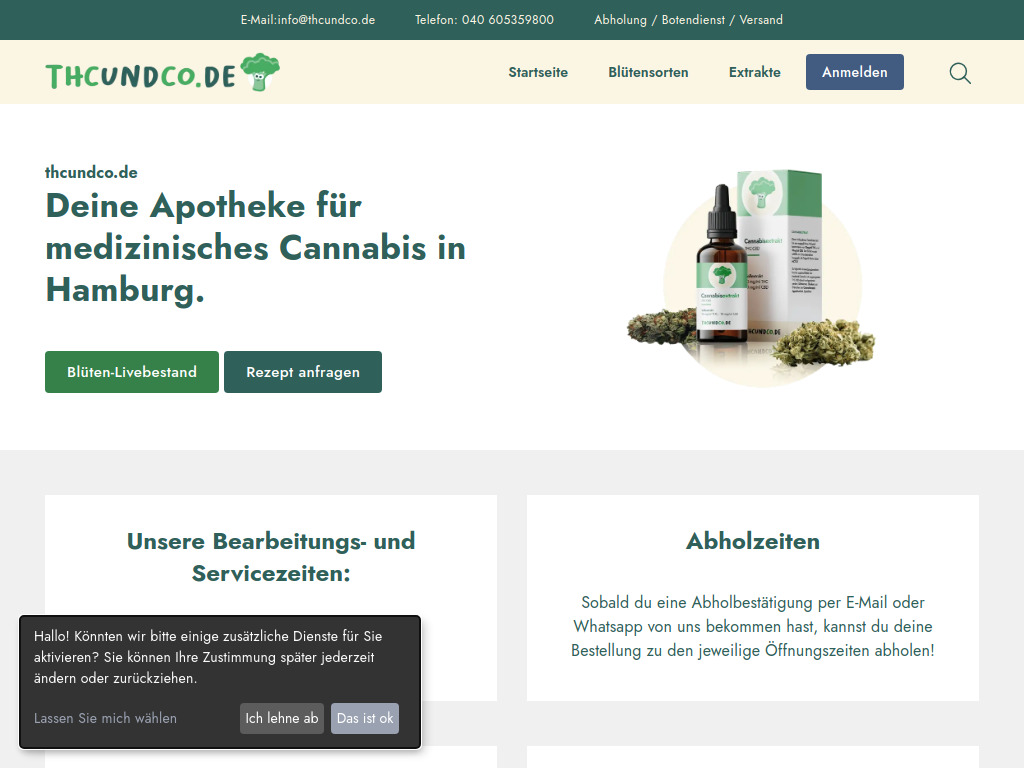 Website von thcundco.de in Hamburg