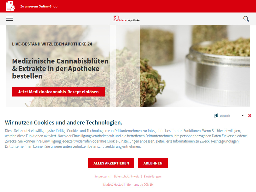 Website von Witzleben Apotheken OHG in Berlin